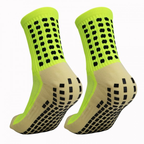 Cross-border non-slip rubberized mid-calf thickened football socks Terry socks, outdoor training, and mesh breathable.