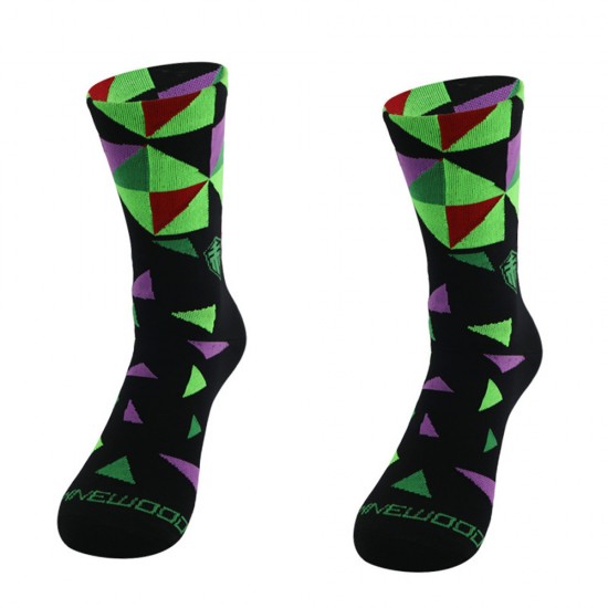 New geometric trendy socks, Amazon foreign trade socks, men's and women's stylish cotton long socks, wholesale sports.