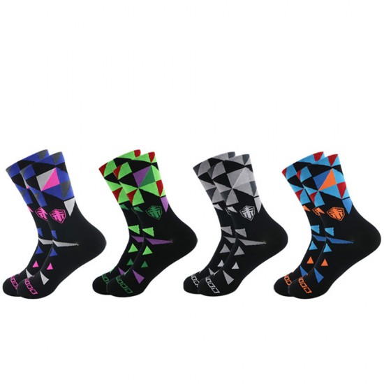 New geometric trendy socks, Amazon foreign trade socks, men's and women's stylish cotton long socks, wholesale sports.