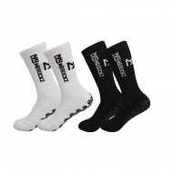Cross-border, practical, non-slip, doped-in mid-calf socks with lettering. Thickened towel-soled, wear-resistant, breathable men's sports socks.