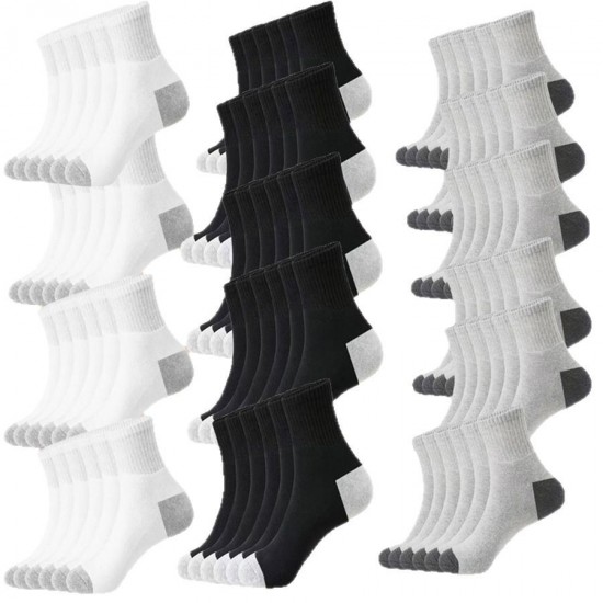 Men's deodorant, sweat-wicking, spring/summer pure cotton mid-calf sports socks, thin, solid color, summer shorts. Women's boat socks with Tianwa Socks